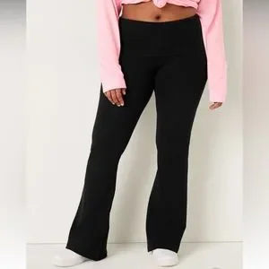 Leggings De Yoga Victoria's Secret Ultimates - Taille S - Noir Brillant Avec Motif Palmier - Neuf Avec étiquettes